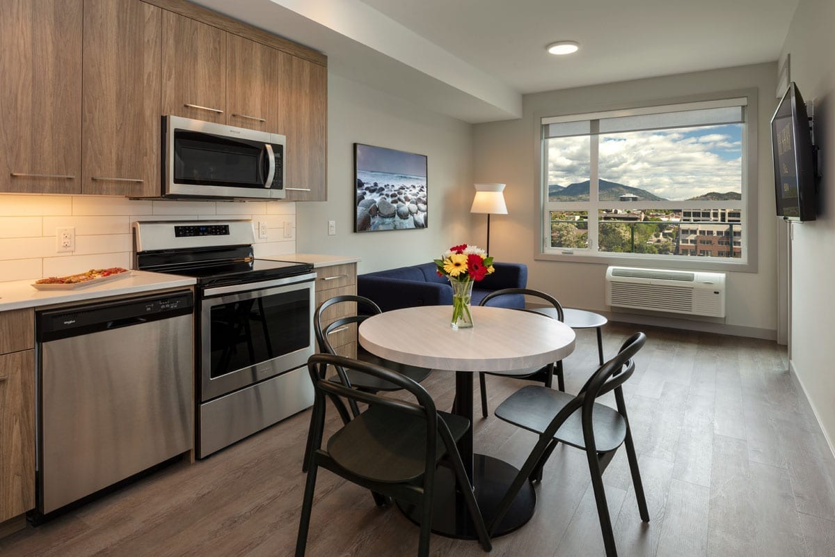 Kitchen in Kelowna Vacation Rental at The Shore 1 Bedroom Suite With Den