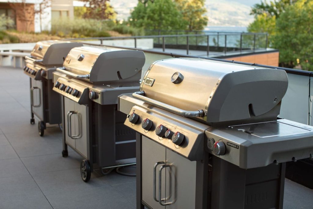 Three Stainless Steel Weber BBQs at the Shore Kelowna
