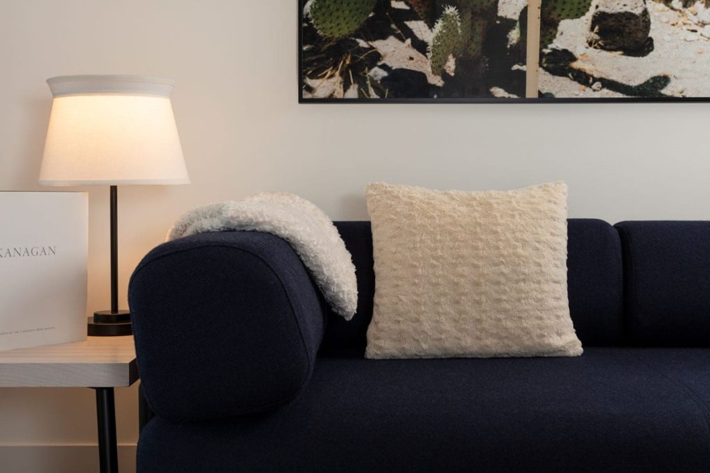 The Shore Kelowna couch in a living room suite