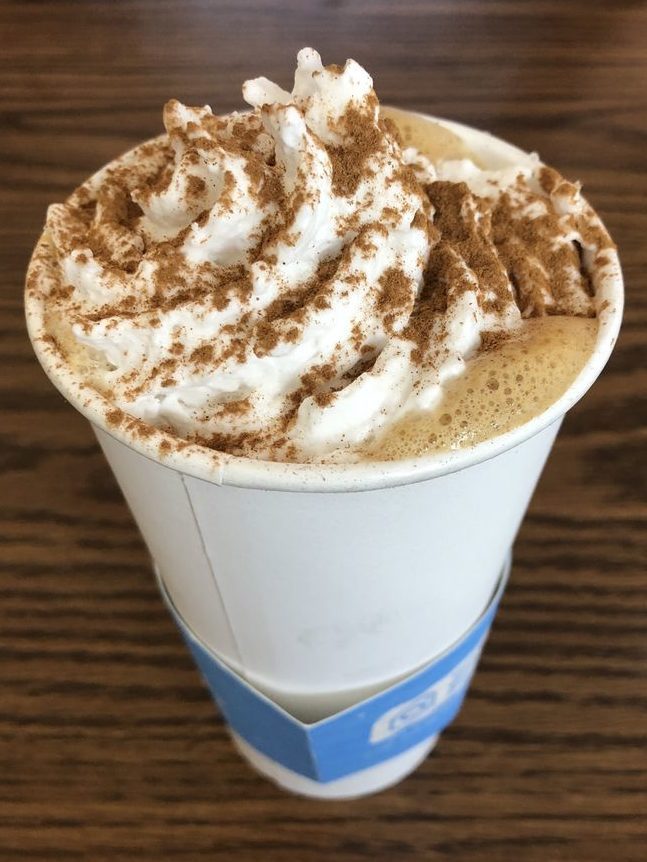 a latte from the Naked Cafe Kelowna