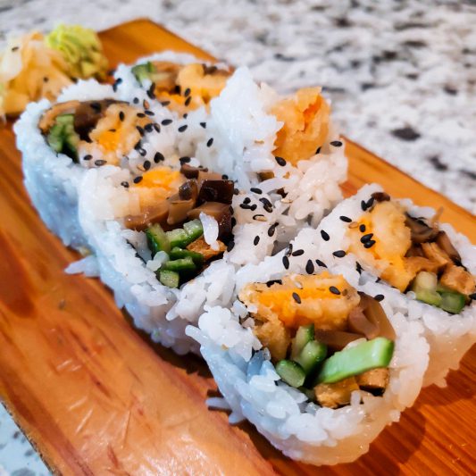 shitake sushi rolls from momo sushi in Kelowna