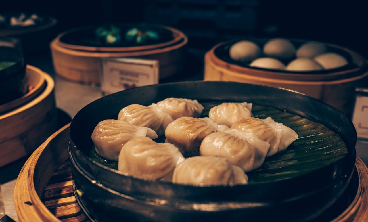 Various types of Dim Sum in Dim Sum baskets; pertaining to the best Chinese food in Kelowna.