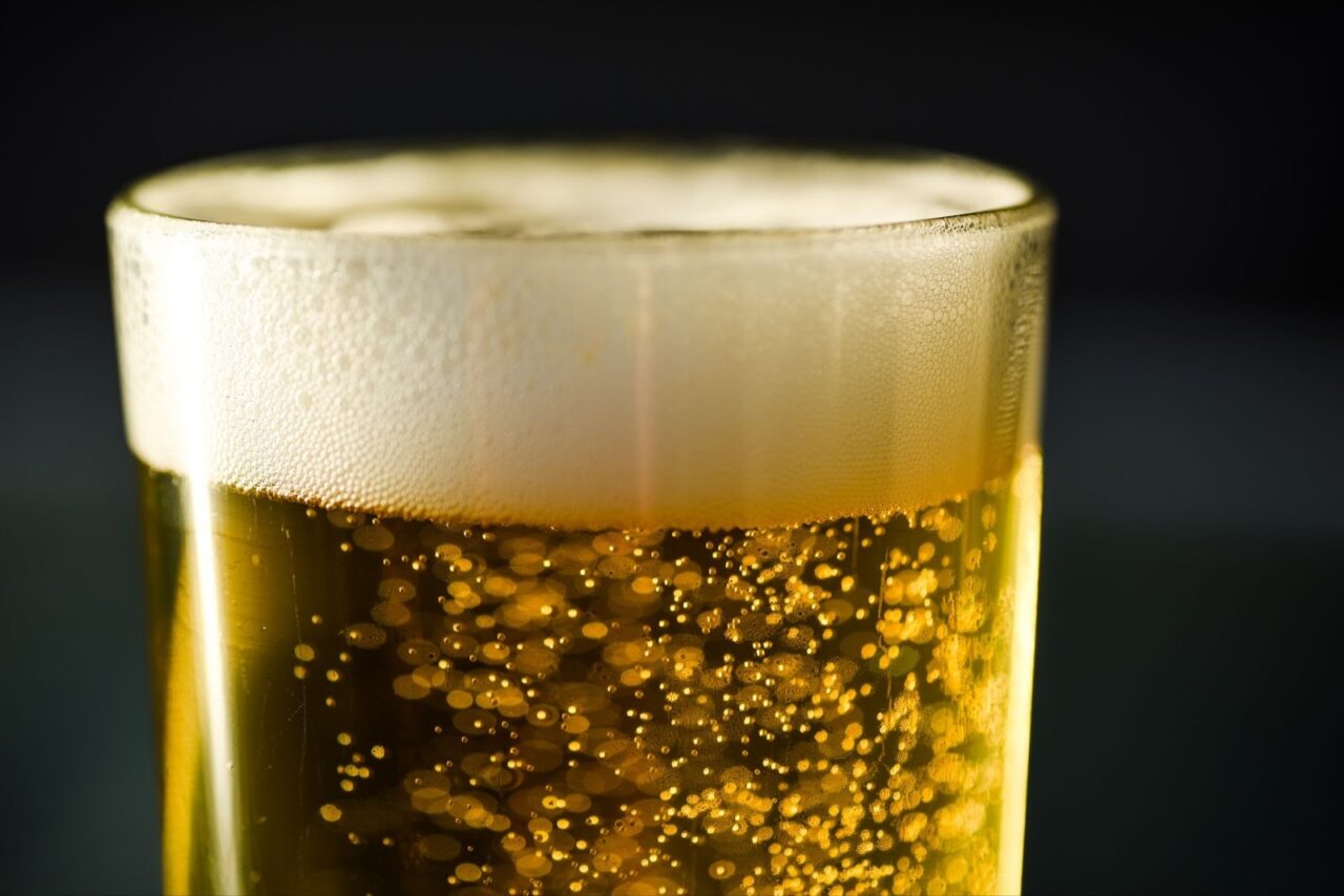 A frothy beverage with bubbles