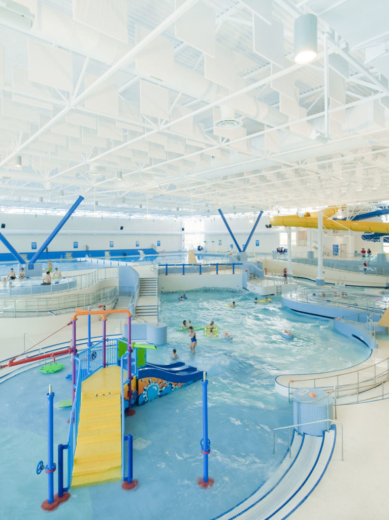 an interior view of the pools at the Kelowna H2O aquatic centre